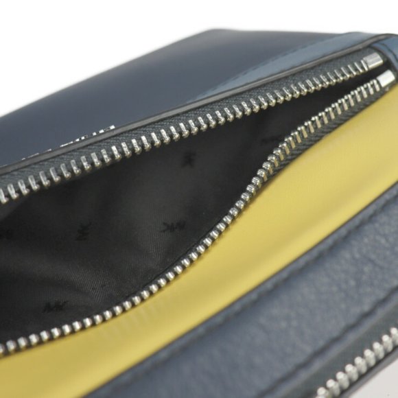 Michael Kors Cooper Shoulder Bag 37S1SCOC5L Leather Navy Yellow Multicolor Cl... Bags